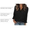 Zeagoo Women Blouses Chiffon Long Sleeve Button Down Shirts Business Tops(Black)