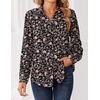 Zeagoo Women Blouses Chiffon Long Sleeve Button Down Shirts Business Tops(Black Floral)