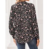Zeagoo Women Blouses Chiffon Long Sleeve Button Down Shirts Business Tops(Black Floral)