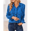 Zeagoo Women Blouses Chiffon Long Sleeve Button Down Shirts Business Tops(Blue Black)