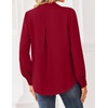Zeagoo Women Blouses Chiffon Long Sleeve Button Down Shirts Business Tops(Dark Red)