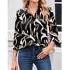 Zeagoo Women Blouses Chiffon Long Sleeve Button Down Shirts Business Tops(Multicolor 312)