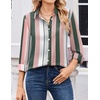 Zeagoo Women Blouses Chiffon Long Sleeve Button Down Shirts Business Tops(Multicolor Stripes)