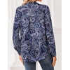 Zeagoo Women Blouses Chiffon Long Sleeve Button Down Shirts Business Tops(Paisley Navy)