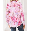 Zeagoo Women Blouses Chiffon Long Sleeve Button Down Shirts Business Tops(Pink Marble Pattern)