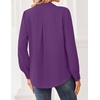 Zeagoo Women Blouses Chiffon Long Sleeve Button Down Shirts Business Tops(Purple)