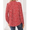 Zeagoo Women Blouses Chiffon Long Sleeve Button Down Shirts Business Tops(Red White Polka Dots)