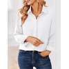 Zeagoo Women Blouses Chiffon Long Sleeve Button Down Shirts Business Tops(White (Sheer))