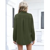 Zeagoo Women Button Down Shirts Oversized Long Sleeve Blouses with Pocket(B-army Green)