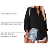 Zeagoo Women Button Down Shirts Oversized Long Sleeve Blouses with Pocket(B-black)