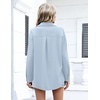 Zeagoo Women Button Down Shirts Oversized Long Sleeve Blouses with Pocket(B-blue)