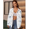 Zeagoo Women Button Down Shirts Oversized Long Sleeve Blouses with Pocket(Bf290)