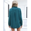 Zeagoo Women Button Down Shirts Oversized Long Sleeve Blouses with Pocket(B-peacock Blue)