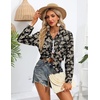 Zeagoo Women Button Down Shirts Oversized Long Sleeve Blouses with Pocket(Sf209)