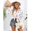 Zeagoo Women Button Down Shirts Oversized Long Sleeve Blouses with Pocket(Wf101)