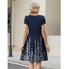 Zeagoo Women Summer Dress 2026 Short Sleeve Aline Mini Dresses with Pockets Casual Swing Tshirt Dress Vocation Beach Sundress(01-navy Floral)