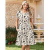 Zeagoo Women Summer Dress 2026 Short Sleeve Aline Mini Dresses with Pockets Casual Swing Tshirt Dress Vocation Beach Sundress(Beige Print)