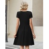 Zeagoo Women Summer Dress 2026 Short Sleeve Aline Mini Dresses with Pockets Casual Swing Tshirt Dress Vocation Beach Sundress(Black)