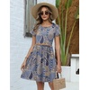 Zeagoo Women Summer Dress 2026 Short Sleeve Aline Mini Dresses with Pockets Casual Swing Tshirt Dress Vocation Beach Sundress(Ethnic Print(mz919))
