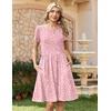 Zeagoo Women Summer Dress 2026 Short Sleeve Aline Mini Dresses with Pockets Casual Swing Tshirt Dress Vocation Beach Sundress(Jh589)