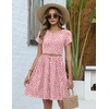 Zeagoo Women Summer Dress 2026 Short Sleeve Aline Mini Dresses with Pockets Casual Swing Tshirt Dress Vocation Beach Sundress(Jh589)