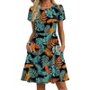 Zeagoo Women Summer Dress 2026 Short Sleeve Aline Mini Dresses with Pockets Casual Swing Tshirt Dress Vocation Beach Sundress(Leaf Print)