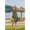 Zeagoo Women Summer Dress 2026 Short Sleeve Aline Mini Dresses with Pockets Casual Swing Tshirt Dress Vocation Beach Sundress(Leaf Print)