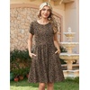Zeagoo Women Summer Dress 2026 Short Sleeve Aline Mini Dresses with Pockets Casual Swing Tshirt Dress Vocation Beach Sundress(Leopard Print)