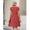 Zeagoo Women Summer Dress 2026 Short Sleeve Aline Mini Dresses with Pockets Casual Swing Tshirt Dress Vocation Beach Sundress(Red Floral)