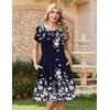 Zeagoo Women Summer Dress 2026 Short Sleeve Aline Mini Dresses with Pockets Casual Swing Tshirt Dress Vocation Beach Sundress(Sf184)