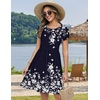 Zeagoo Women Summer Dress 2026 Short Sleeve Aline Mini Dresses with Pockets Casual Swing Tshirt Dress Vocation Beach Sundress(Sf184)