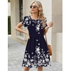Zeagoo Women Summer Dress 2026 Short Sleeve Aline Mini Dresses with Pockets Casual Swing Tshirt Dress Vocation Beach Sundress(Sf184)