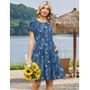 Zeagoo Women Summer Dress 2026 Short Sleeve Aline Mini Dresses with Pockets Casual Swing Tshirt Dress Vocation Beach Sundress(Sf334)
