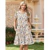 Zeagoo Women Summer Dress 2026 Short Sleeve Aline Mini Dresses with Pockets Casual Swing Tshirt Dress Vocation Beach Sundress(White Print)
