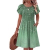 Zeagoo Women Summer Dress 2026 Short Sleeve Aline Mini Dresses with Pockets Casual Swing Tshirt Dress Vocation Beach Sundress(Xh509)