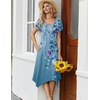 Zeagoo Womens Casual Dress for Summer Loose Hankerchief Flare Midi Sundress(01 Blue)