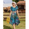 Zeagoo Womens Casual Dress for Summer Loose Hankerchief Flare Midi Sundress(02 Blue)