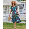 Zeagoo Womens Casual Dress for Summer Loose Hankerchief Flare Midi Sundress(02 Blue)