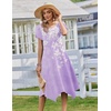 Zeagoo Womens Casual Dress for Summer Loose Hankerchief Flare Midi Sundress(02 Purple)