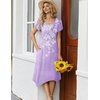 Zeagoo Womens Casual Dress for Summer Loose Hankerchief Flare Midi Sundress(02 Purple)