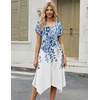 Zeagoo Womens Casual Dress for Summer Loose Hankerchief Flare Midi Sundress(02 White)