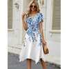Zeagoo Womens Casual Dress for Summer Loose Hankerchief Flare Midi Sundress(02 White)