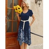 Zeagoo Womens Casual Dress for Summer Loose Hankerchief Flare Midi Sundress(03 Blue)