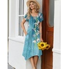 Zeagoo Womens Casual Dress for Summer Loose Hankerchief Flare Midi Sundress(04 Blue)