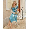 Zeagoo Womens Casual Dress for Summer Loose Hankerchief Flare Midi Sundress(04 Blue)