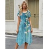 Zeagoo Womens Casual Dress for Summer Loose Hankerchief Flare Midi Sundress(04 Blue)