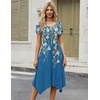 Zeagoo Womens Casual Dress for Summer Loose Hankerchief Flare Midi Sundress(05 Blue)