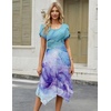 Zeagoo Womens Casual Dress for Summer Loose Hankerchief Flare Midi Sundress(06 Blue)