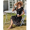 Zeagoo Womens Casual Dress for Summer Loose Hankerchief Flare Midi Sundress(Black Sf236)