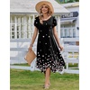 Zeagoo Womens Casual Dress for Summer Loose Hankerchief Flare Midi Sundress(Black Sf236)